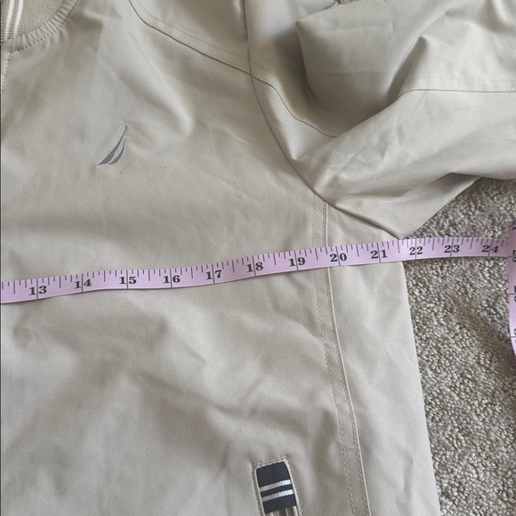 Nautica Beige Zip Up Bomber Jacket Men’s Casual Lightweight Coat - Picture 5 of 11